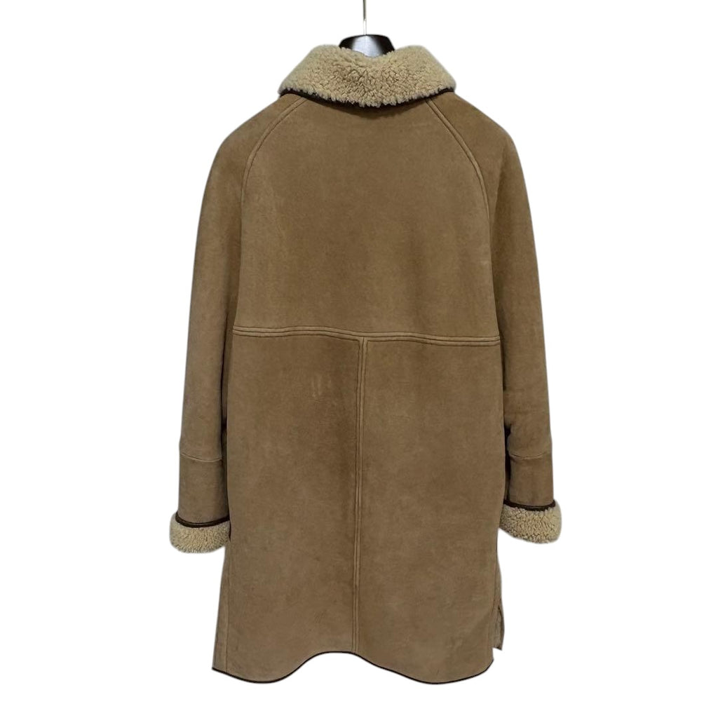 Tom Ford Leather Shearling Sheepskin Fur Boa Mouton Coat Jacket 50