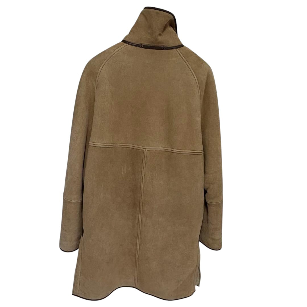 Tom Ford Leather Shearling Sheepskin Fur Boa Mouton Coat Jacket 50