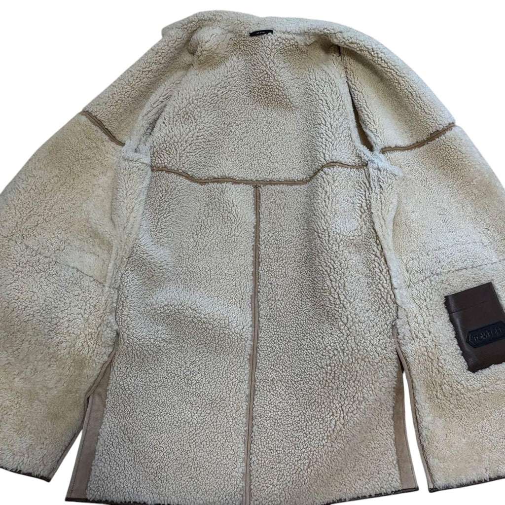 Tom Ford Leather Shearling Sheepskin Fur Boa Mouton Coat Jacket 50