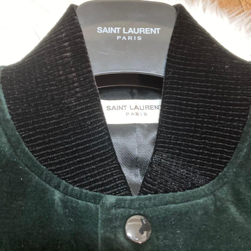 Saint Laurent Paris Velvet Jacket Green