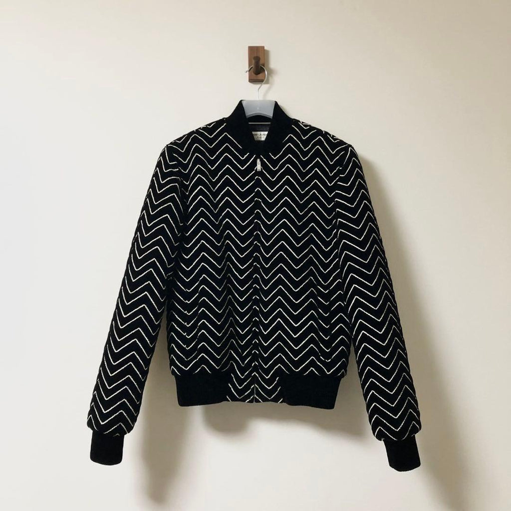 21AW Saint Laurent Paris Velvet Bomber Jacket