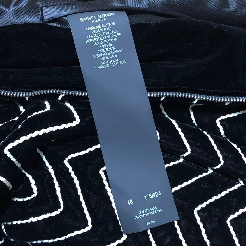 21AW Saint Laurent Paris Velvet Bomber Jacket