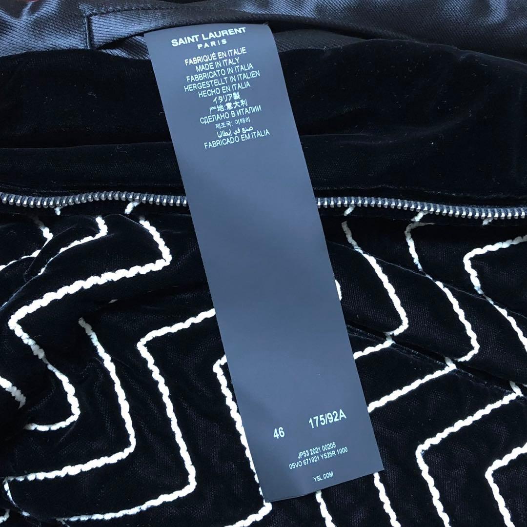 21AW Saint Laurent Paris Velvet Bomber Jacket