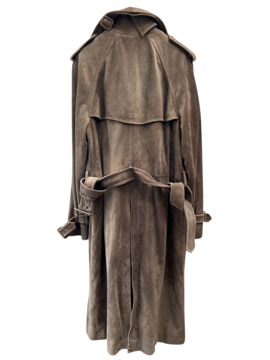 TOM FORD Cashmere Suede & Leather Trench Coat Jacket — Size 50