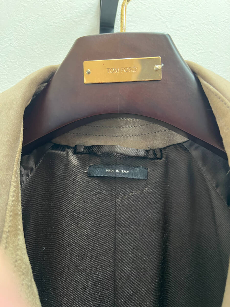 TOM FORD Cashmere Suede & Leather Trench Coat Jacket — Size 50