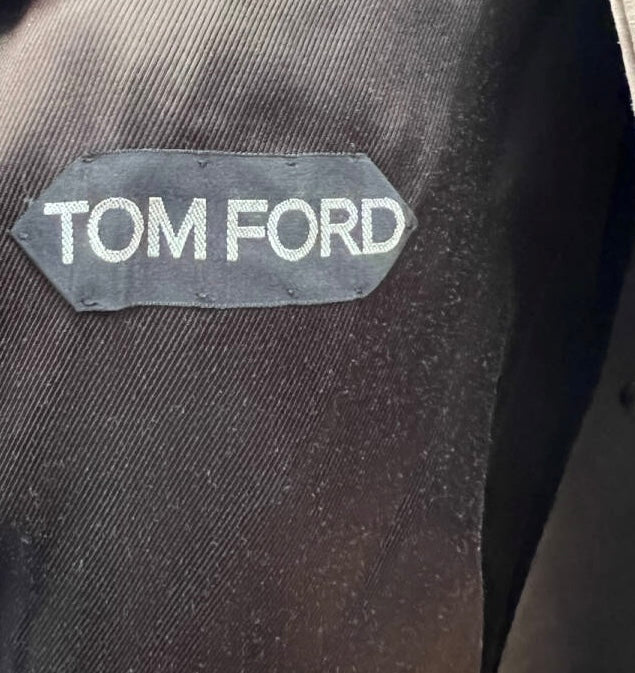 TOM FORD Cashmere Suede & Leather Trench Coat Jacket — Size 50