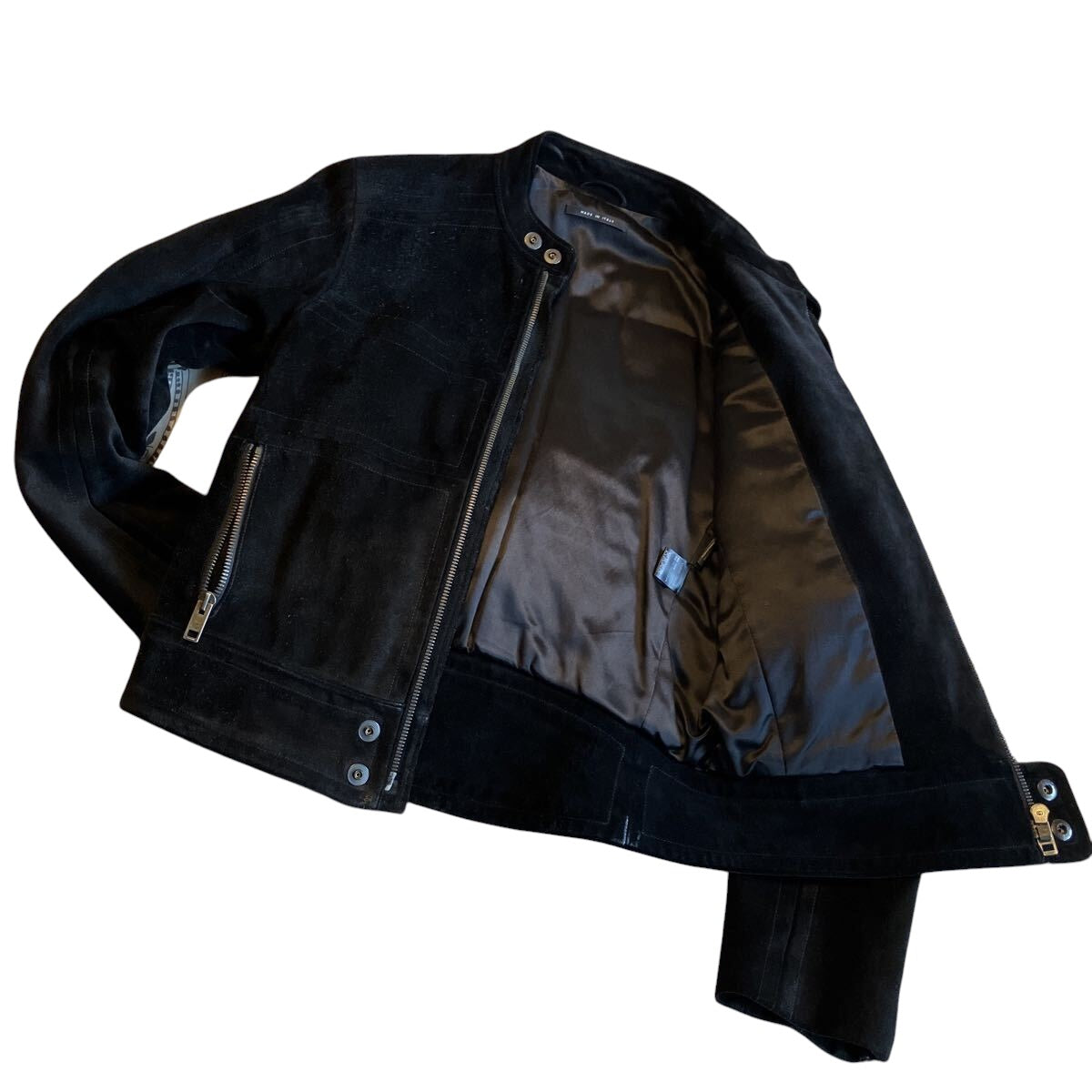 GUCCI by Tom Ford Suede Leather Blouson Jacket Black — Size 46