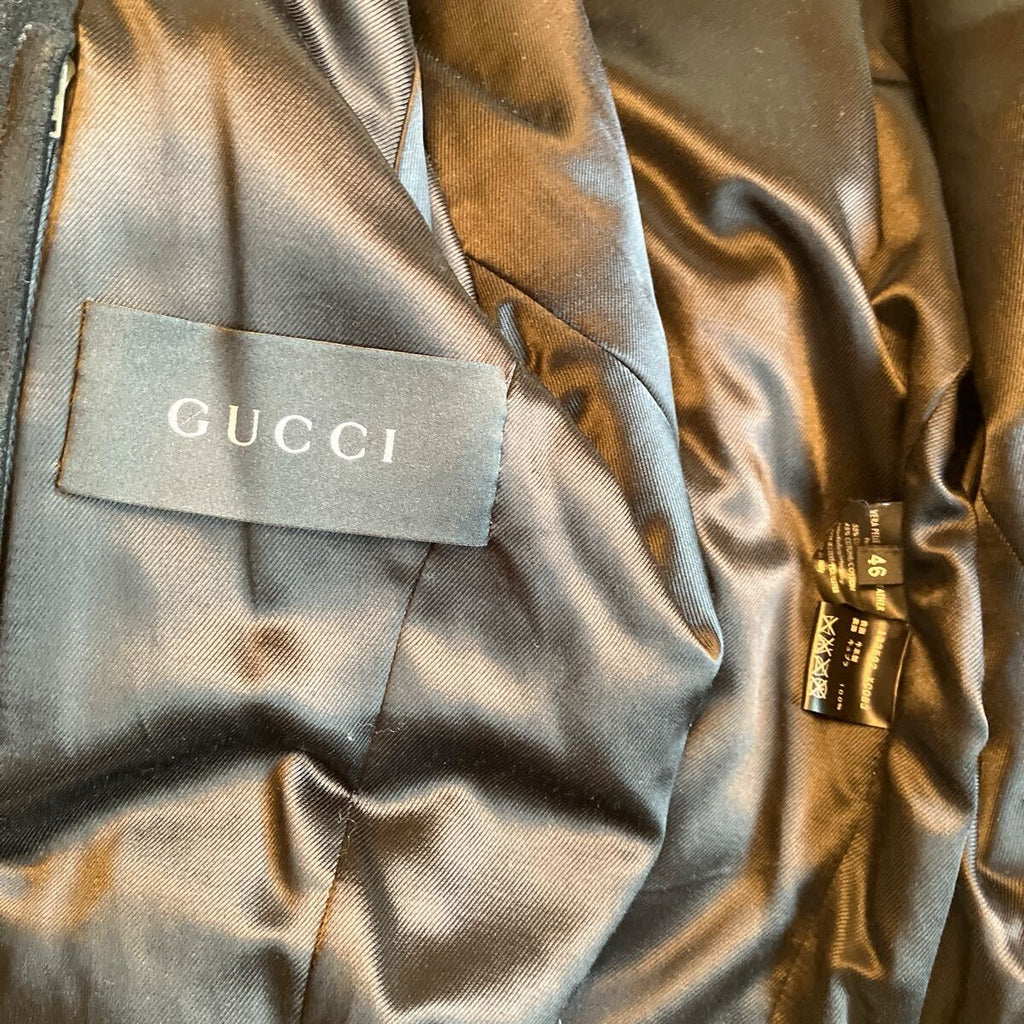 GUCCI by Tom Ford Suede Leather Blouson Jacket Black — Size 46