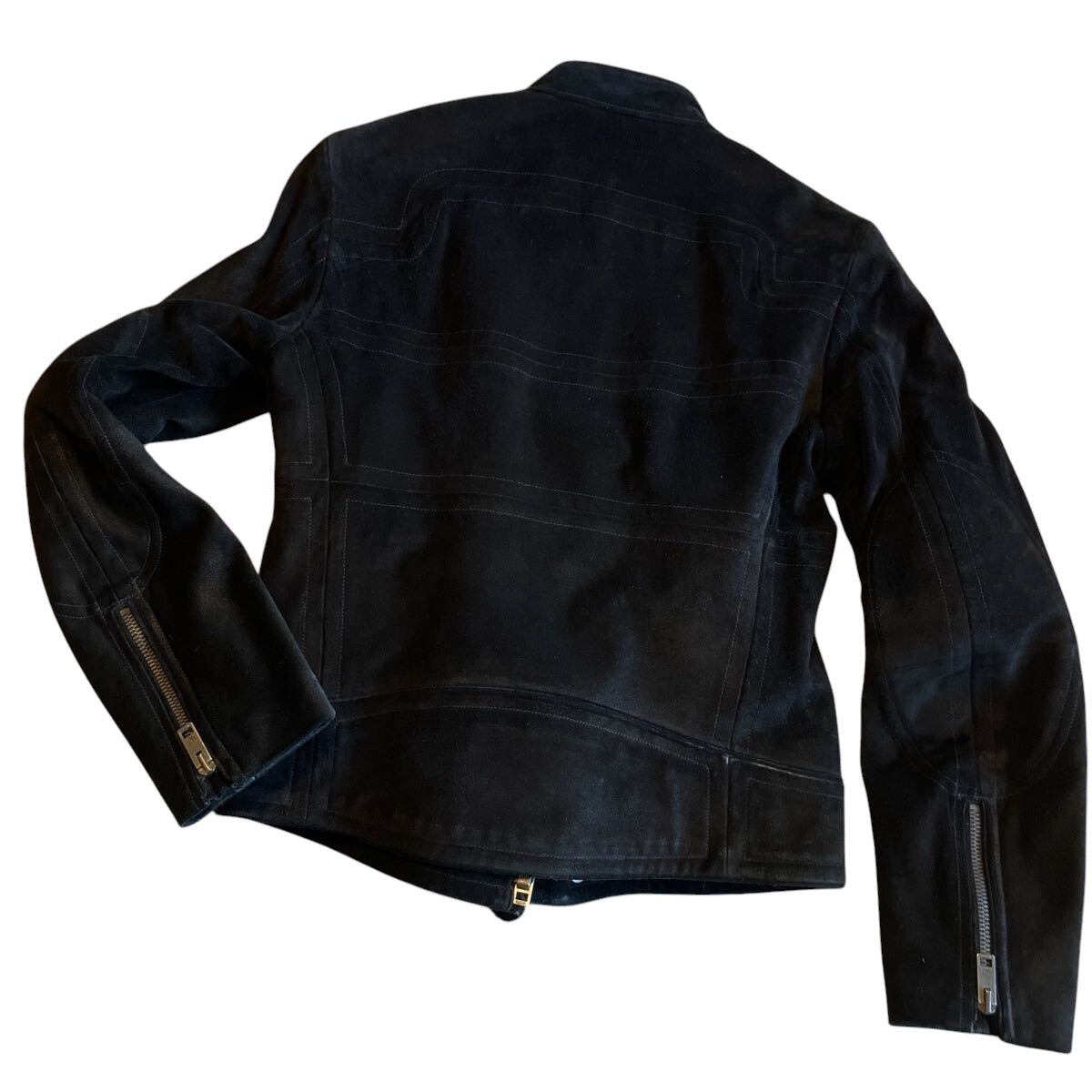 GUCCI by Tom Ford Suede Leather Blouson Jacket Black — Size 46