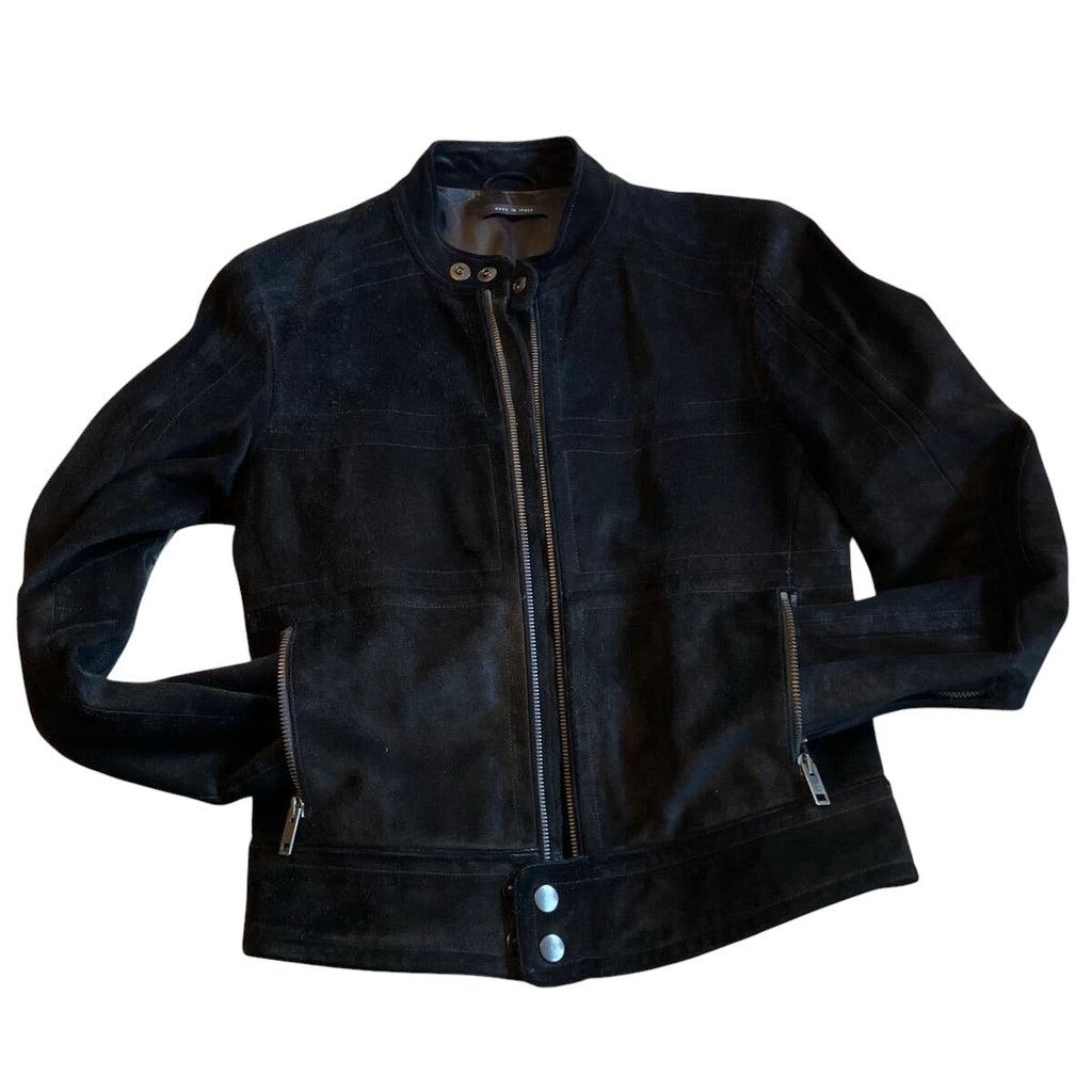 GUCCI by Tom Ford Suede Leather Blouson Jacket Black — Size 46