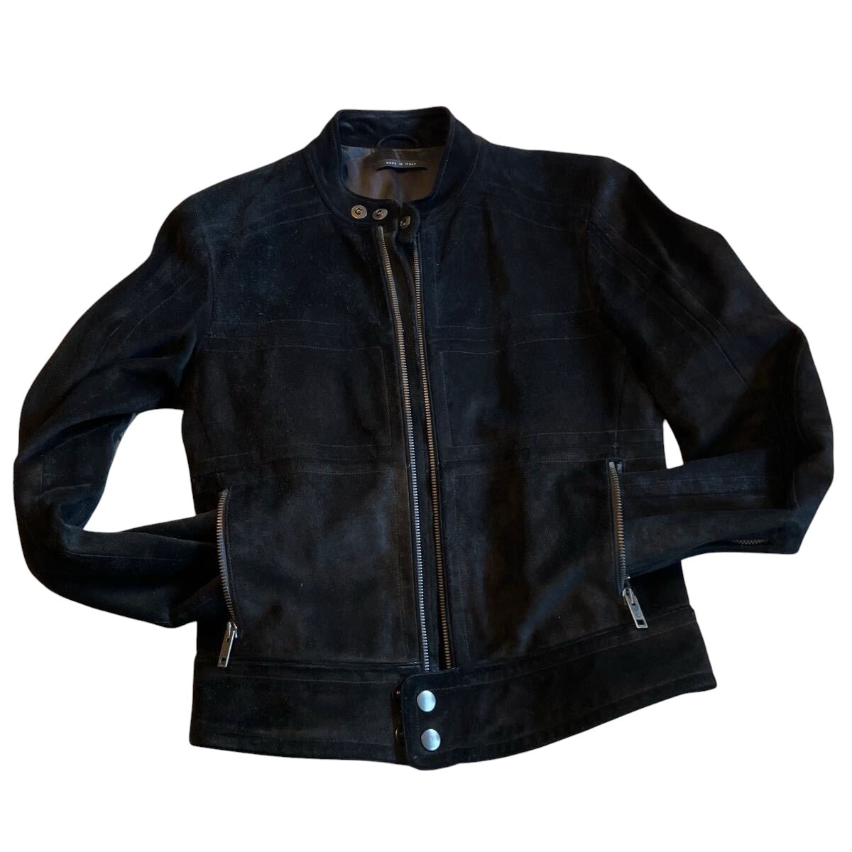 GUCCI by Tom Ford Suede Leather Blouson Jacket Black — Size 46