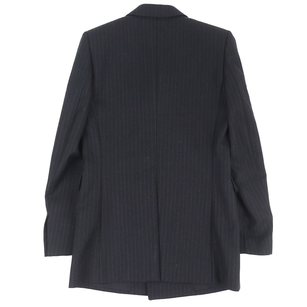 SAINT LAURENT PARIS 20AW 632886 ウールストライプ ダブルブレストジャケット サイズ34 ブラック