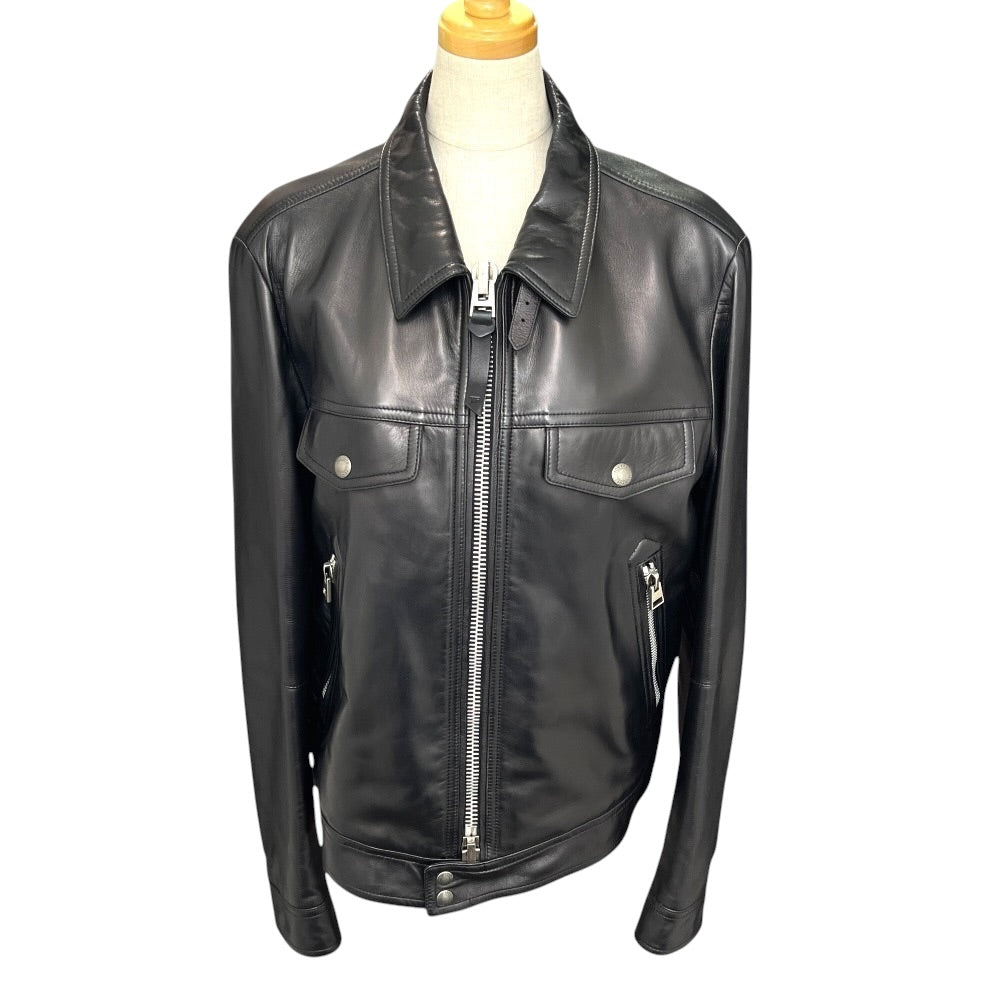 TOM FORD Leather Zip-Up Blouson Riders Jacket Black — Size 52