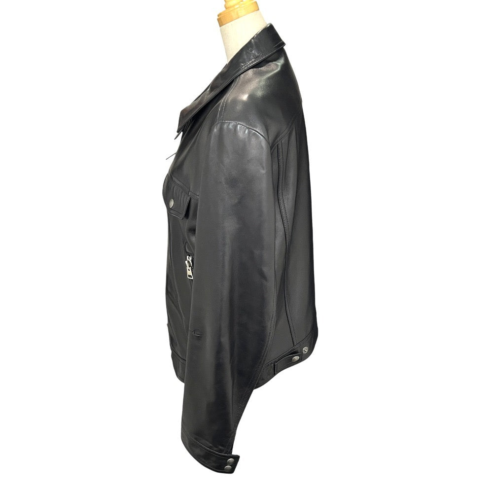 TOM FORD Leather Zip-Up Blouson Riders Jacket Black — Size 52