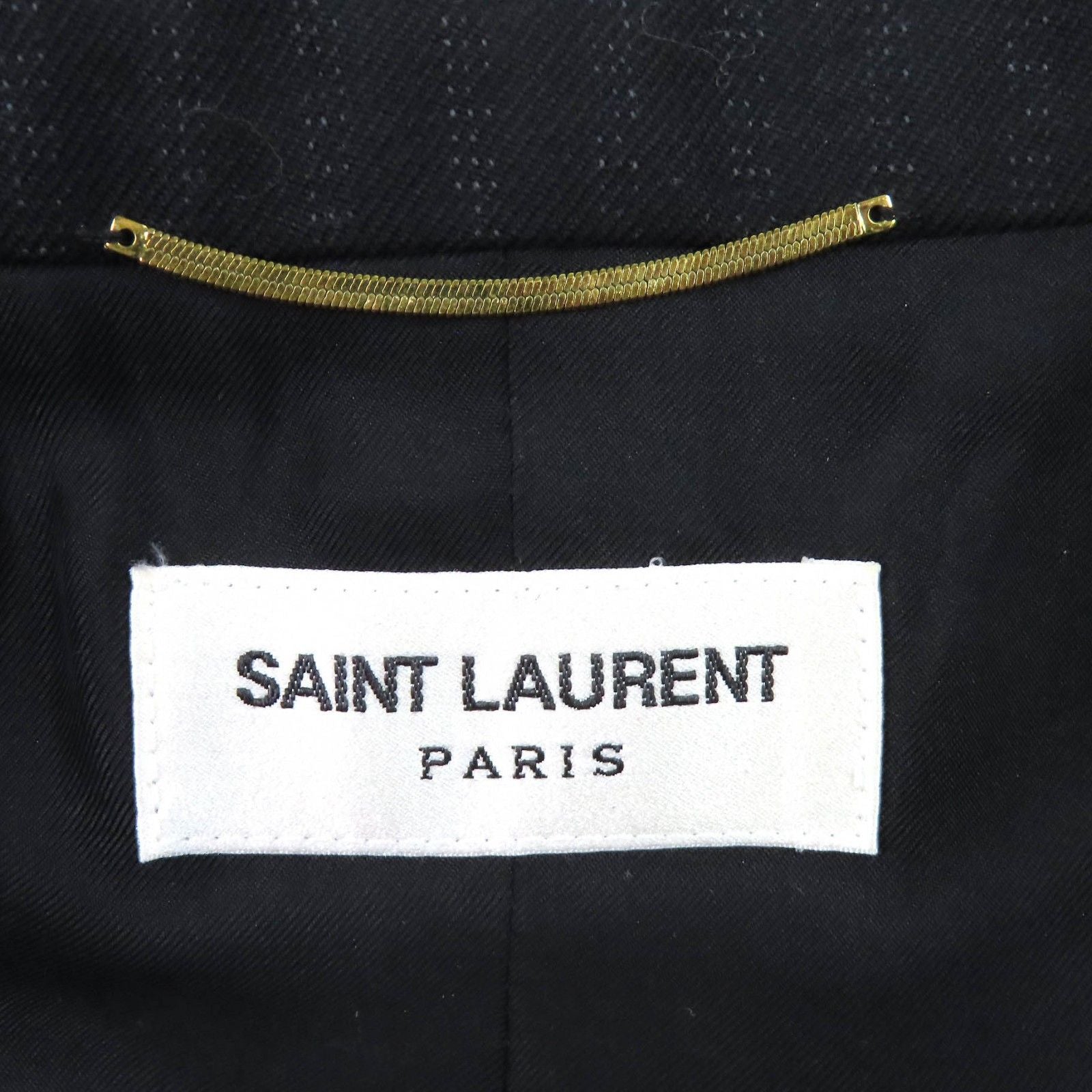 SAINT LAURENT PARIS 20AW 632886 ウールストライプ ダブルブレストジャケット サイズ34 ブラック