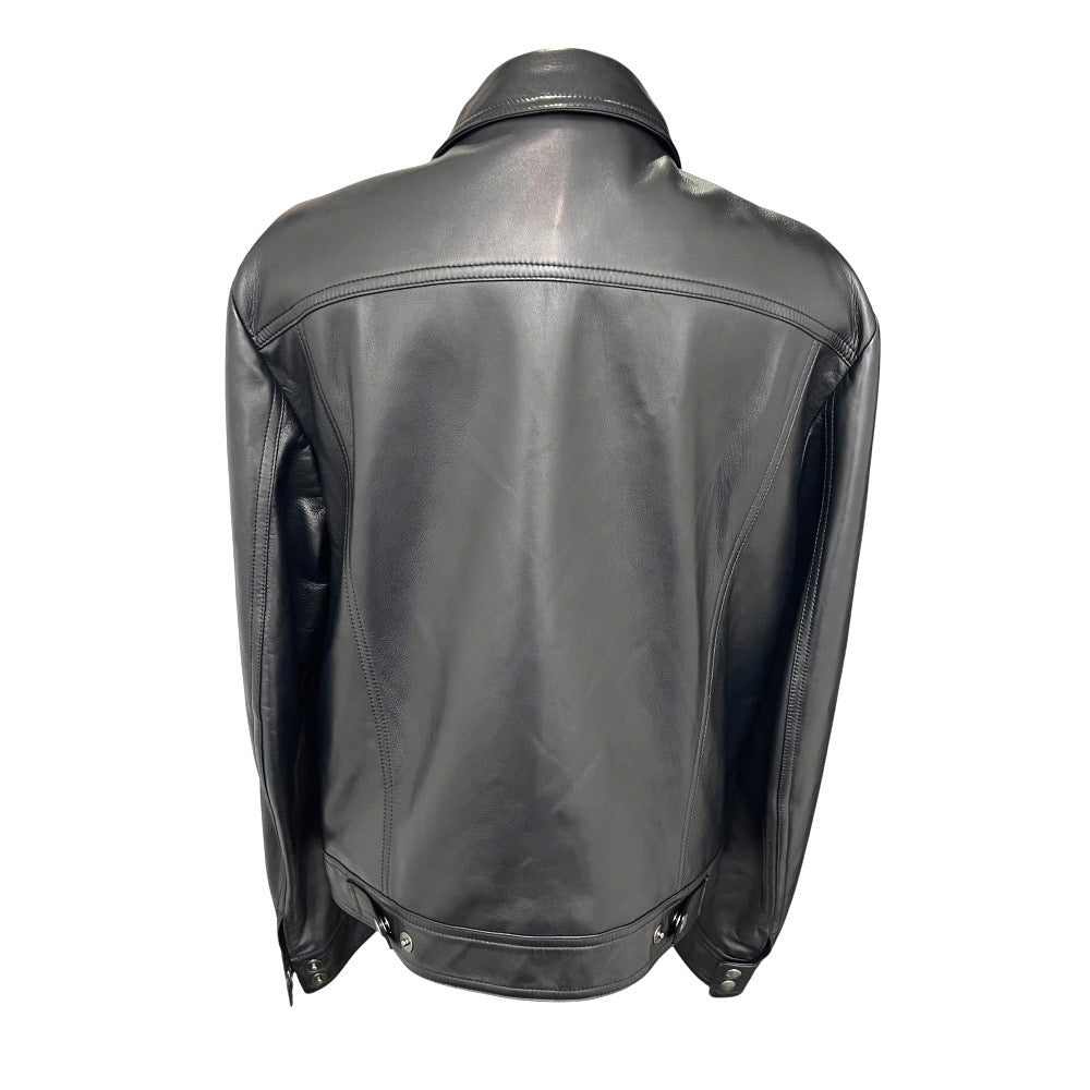 TOM FORD Leather Zip-Up Blouson Riders Jacket Black — Size 52