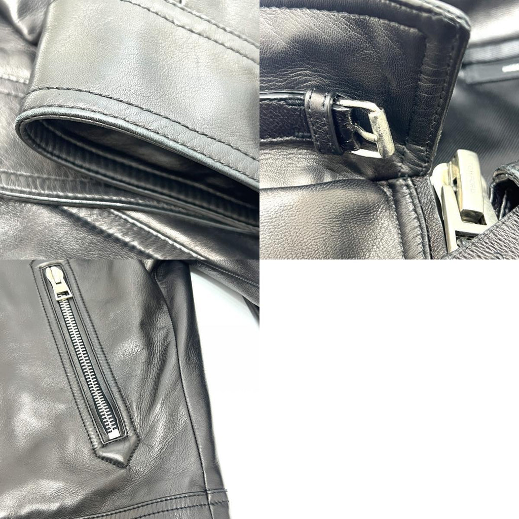 TOM FORD Leather Zip-Up Blouson Riders Jacket Black — Size 52