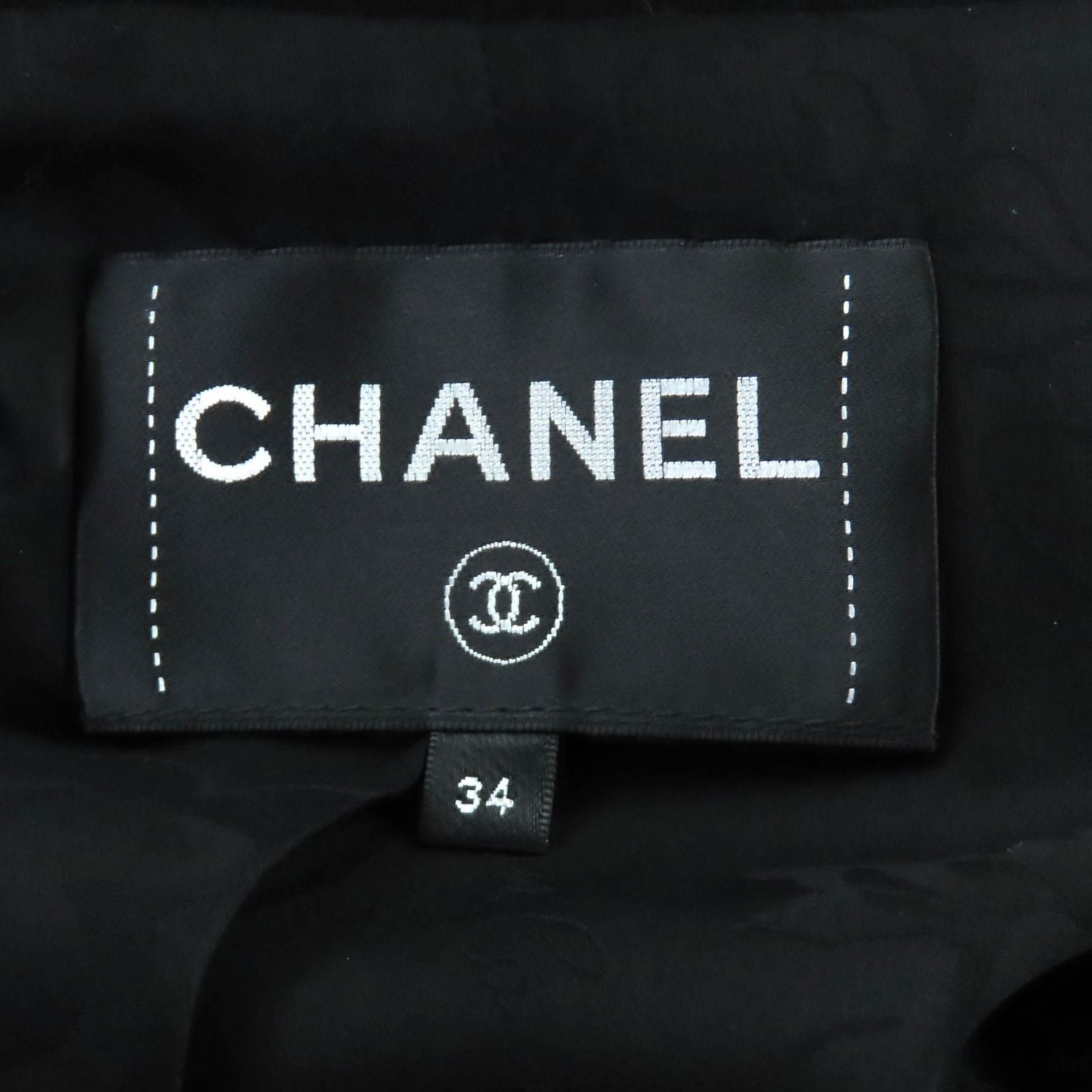 CHANEL Mouton Hooded Coat with Coco Mark Chain Buttons & Silk Lining – Black Size 34