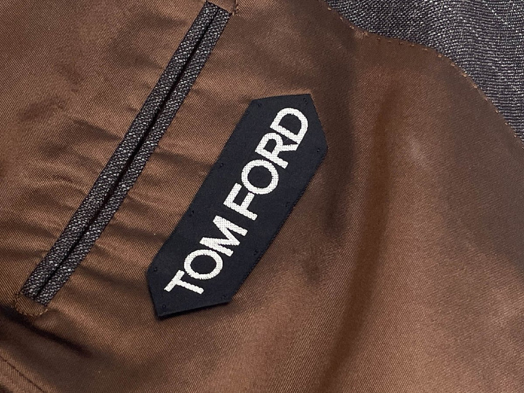 TOM FORD O'Connor Silk Blend Setup Suit Jacket Pants Trousers3-Piece Brown Check 48C