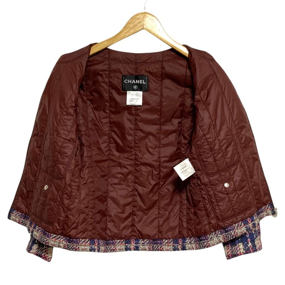 CHANEL Tweed Transfer Print Padded Jacket Size 34 – Excellent Condition