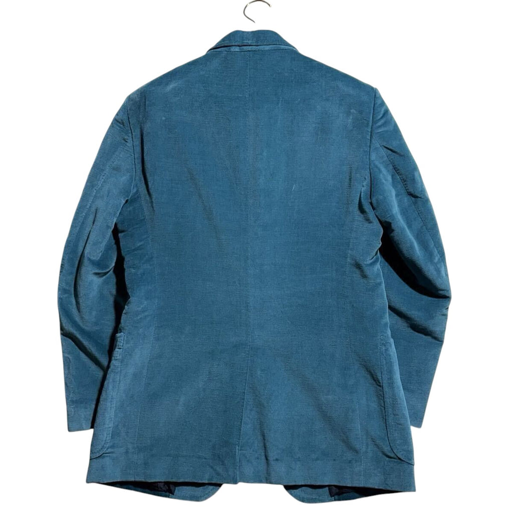 TOM FORD Silk  Velvet Corduroy Setup Suit Jacket Pants Trousers Turquoise — Size 48