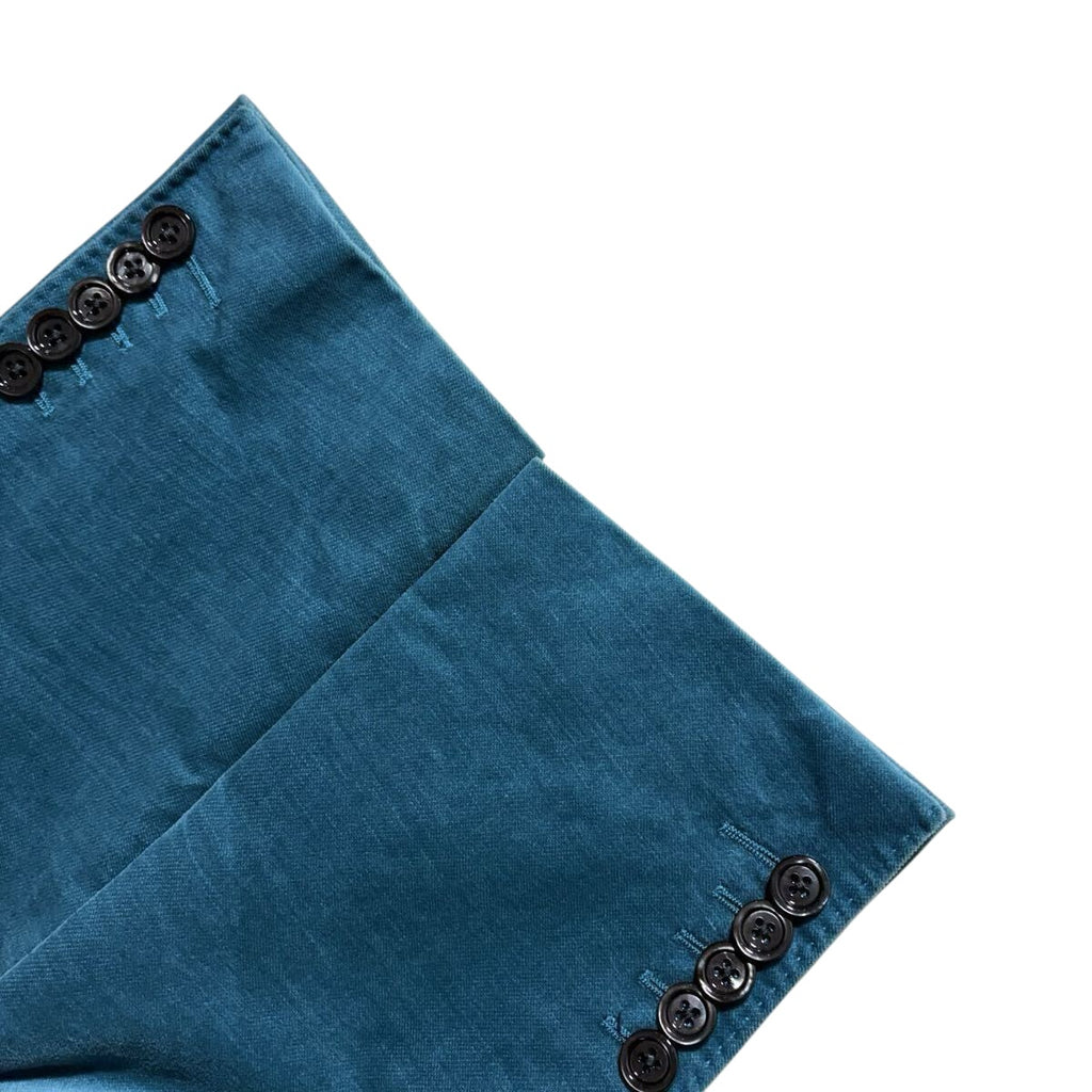 TOM FORD Silk  Velvet Corduroy Setup Suit Jacket Pants Trousers Turquoise — Size 48