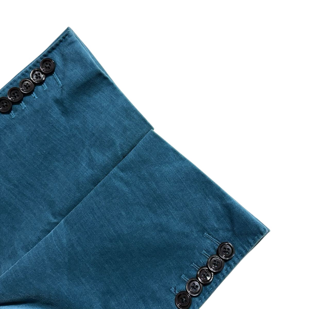 TOM FORD Silk  Velvet Corduroy Setup Suit Jacket Pants Trousers Turquoise — Size 48