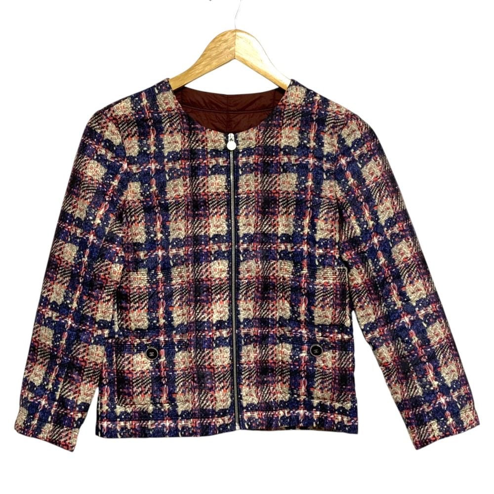 CHANEL Tweed Transfer Print Padded Jacket Size 34 – Excellent Condition