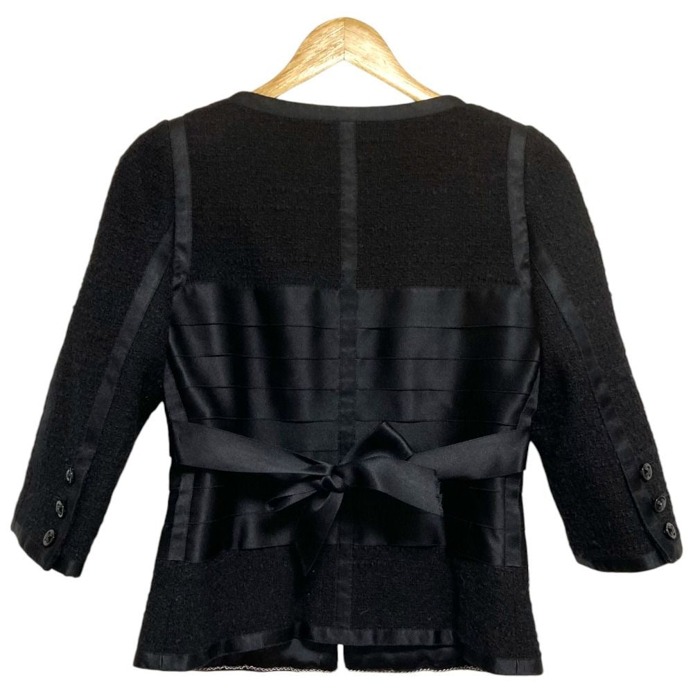CHANEL 06A Tweed Tiered Combi Ribbon Zip Jacket Size 38 – Excellent Condition