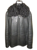 GUCCI by Tom Ford Curly Mouton Leather Bomber Jacket Black — Size 50