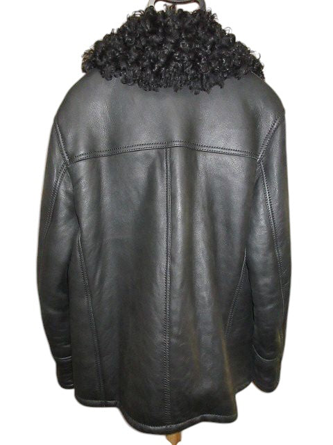GUCCI by Tom Ford Curly Mouton Leather Bomber Jacket Black — Size 50