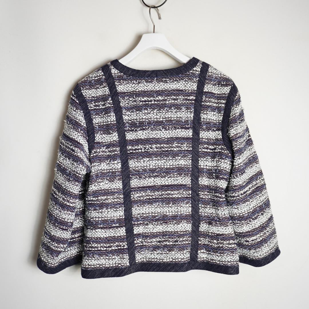 CHANEL Collarless Tweed Jacket Size 40