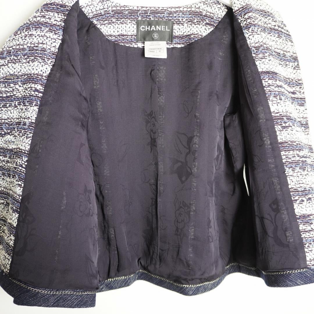 CHANEL Collarless Tweed Jacket Size 40