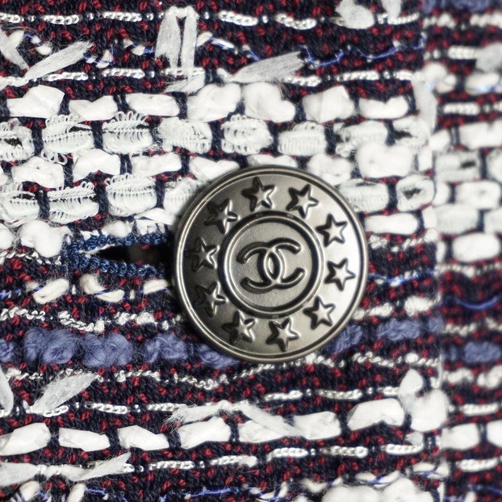 CHANEL Collarless Tweed Jacket Size 40