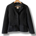 CHANEL Wool Short Jacket Black Size 36
