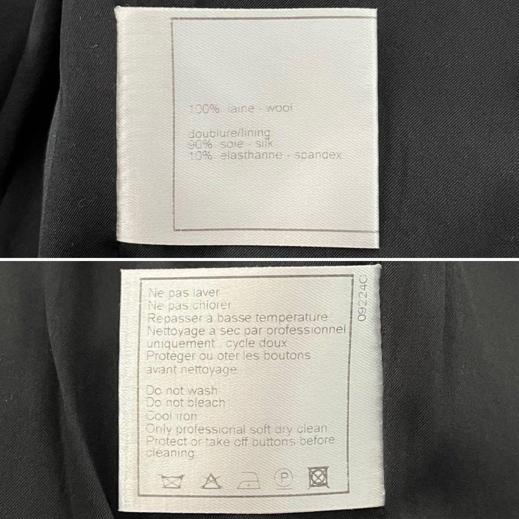 CHANEL Wool Short Jacket Black Size 36