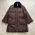 CHANEL Vintage 97A Beaver Fur Silk Padded Coat CC Charm Size 38