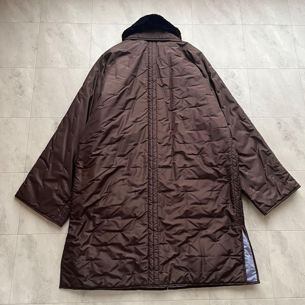 CHANEL Vintage 97A Beaver Fur Silk Padded Coat CC Charm Size 38