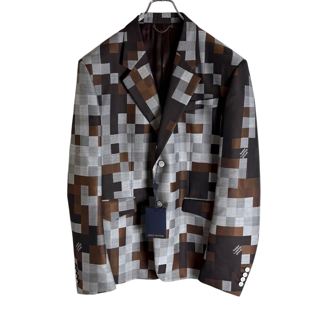 LOUIS VUITTON 24AW Damouflage Jacket Blazer Silk Blend Size 54