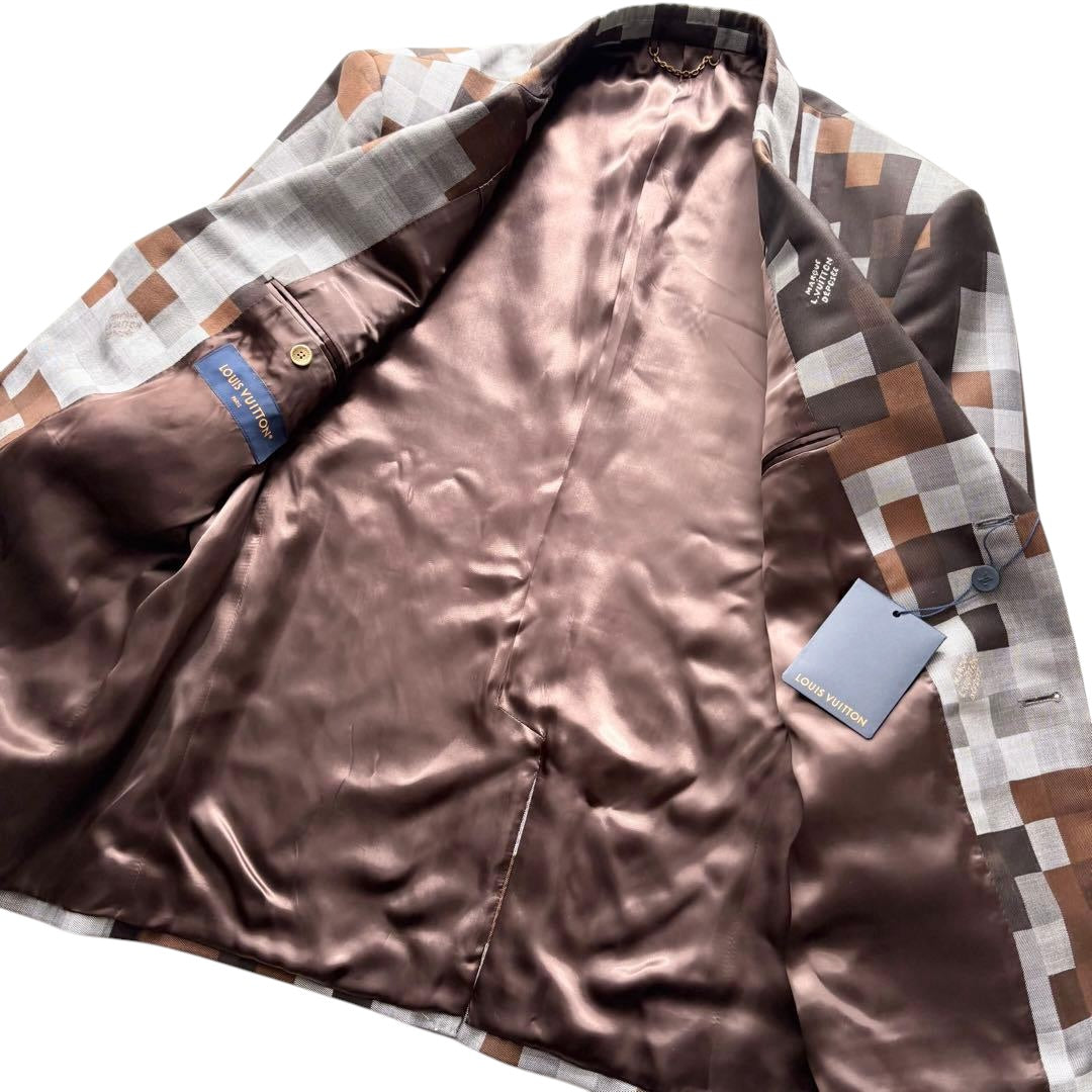 LOUIS VUITTON 24AW Damouflage Jacket Blazer Silk Blend Size 54