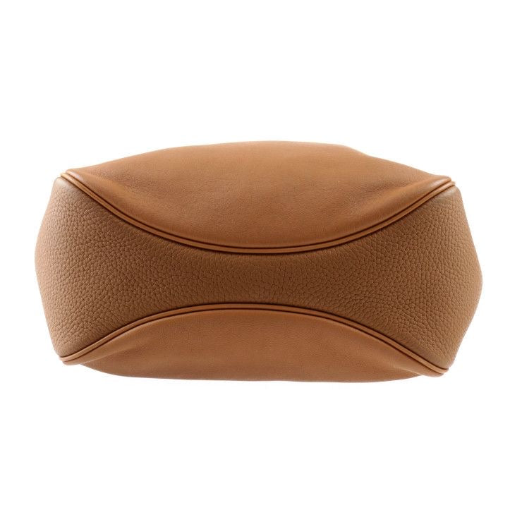 HERMÈS Villevorde 24 Shoulder Bag Veau Swift Taurillon Clémence Gold Brown Silver Hardware X Stamp