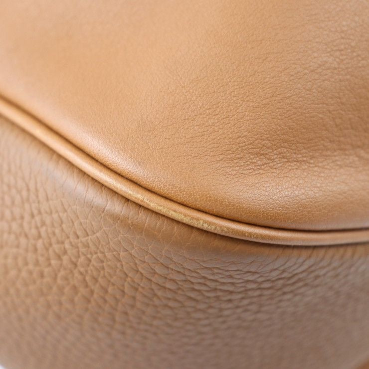 HERMÈS Villevorde 24 Shoulder Bag Veau Swift Taurillon Clémence Gold Brown Silver Hardware X Stamp