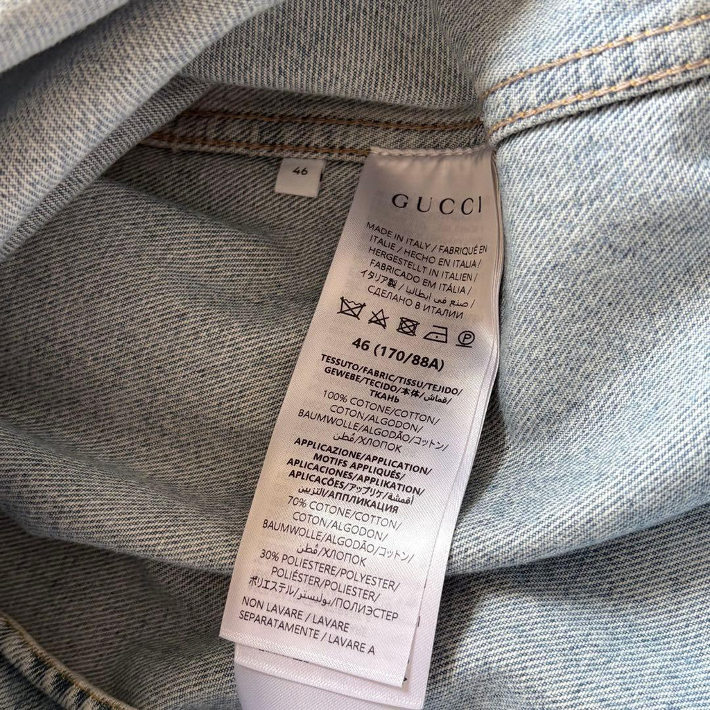 GUCCI GG Pattern Denim Shirt Jacket & Jeans Pants Setup　Jacket 46 / Jeans 32