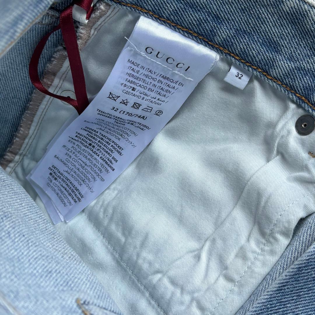 GUCCI GG Pattern Denim Shirt Jacket & Jeans Pants Setup　Jacket 46 / Jeans 32