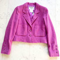 Legendary CHANEL 1996 Vintage Tweed Cropped Jacket with CC Logo Buttons