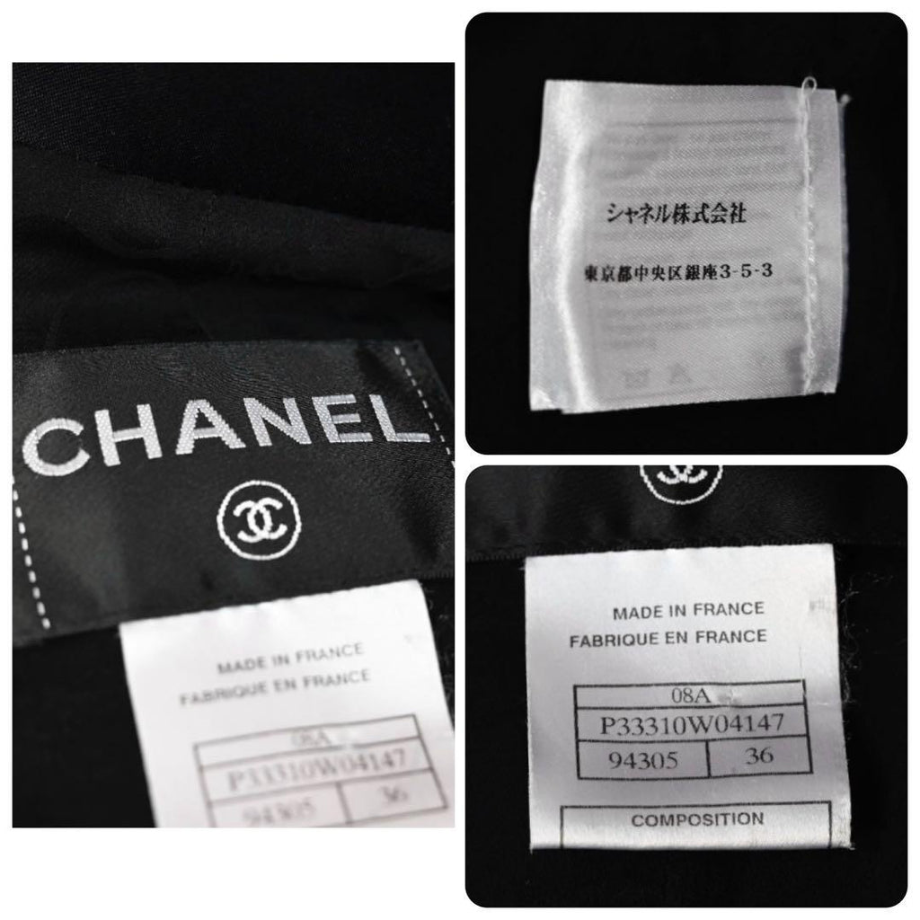 CHANEL 08A Long Sleeve Jacket Size 36 — Black