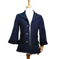 CHANEL CC Logo Tweed Cardigan Jacket Size 36 — Navy