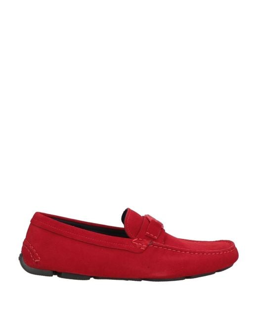 Giorgio Armani Loafers Moccasins Slip-on Driving Shoes — Suede Red