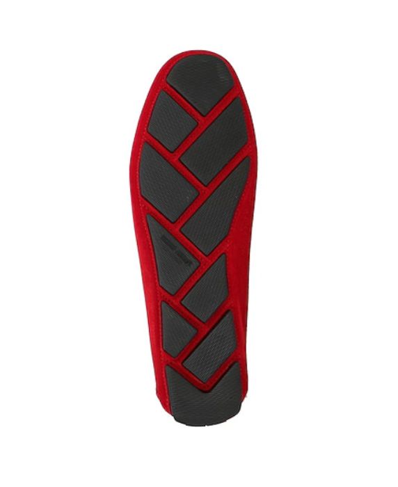 Giorgio Armani Loafers Moccasins Slip-on Driving Shoes — Suede Red