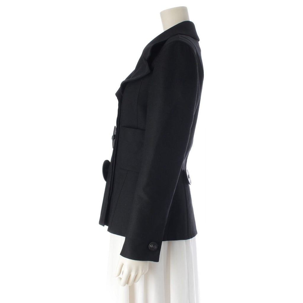 CHANEL 02A Big Button Logo Tailored Jacket P19910 Black Size 42